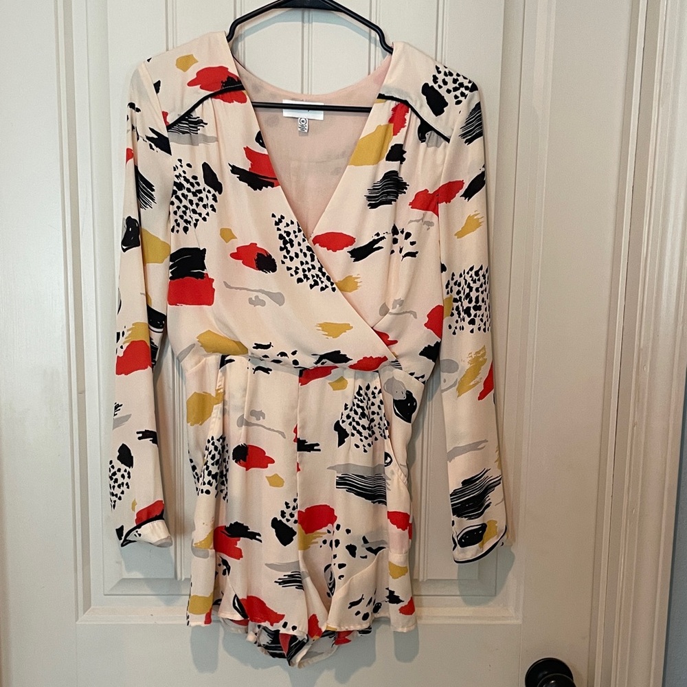 Anthropologie Multicolor Abstract Print Romper